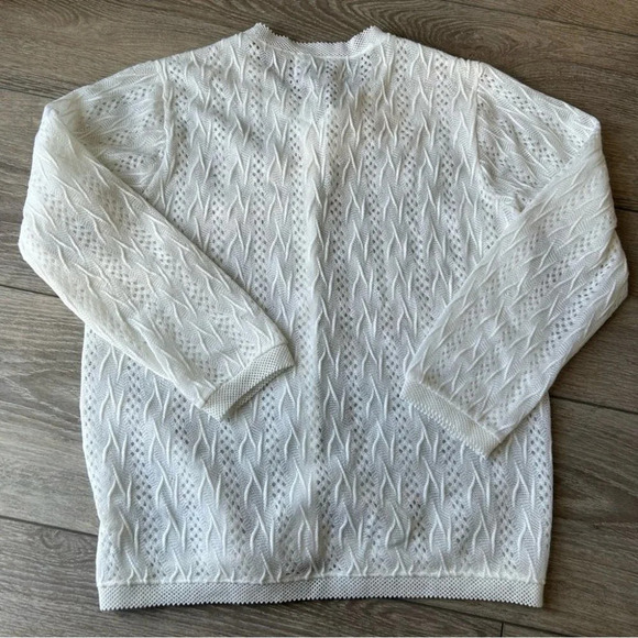 Vintage Barbra Sue Floral Embroidery Crochet Lightweight Cardigan - Picture 12 of 14